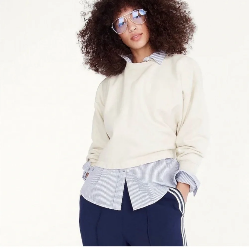 J. Crew University Terry Crop Crewneck Anti Social Moms Club Sweatshirt Small